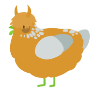 A orange and silver chicken with a neck-speckle pattern