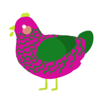 A fuchsia and leaf chicken with a lace pattern