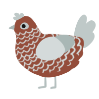 A russet and silver chicken with a lace pattern