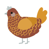 A russet and orange chicken with a lace pattern
