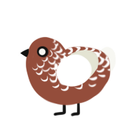 Chocolate Mousse, a russet and white chicken with a half-lace pattern