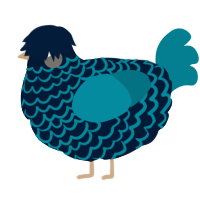 A tumblr and sea chicken with a lace pattern
