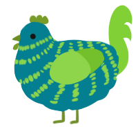 A sea and grass chicken with a bar pattern