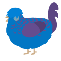 A sapphire and overcast chicken with a half-lace pattern