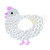 Eraser, a mist and white chicken with a lace pattern