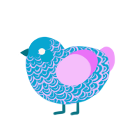 (unnamed), a cerulean and lavender chicken with a double-lace pattern