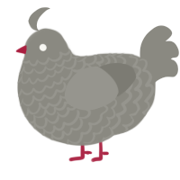 A ash chicken with a lace pattern