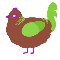 A russet and grass chicken with a neck-band pattern