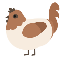 A cream and brown chicken with a head pattern