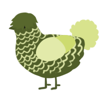 A olive and lemon chicken with a lace pattern