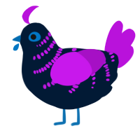 A tumblr and amethyst chicken with a half-bar pattern