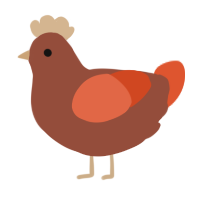 A russet and vermilion chicken