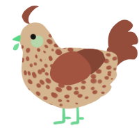 A beige and russet chicken with a speckle pattern
