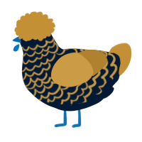 A tumblr and gold chicken with a lace pattern