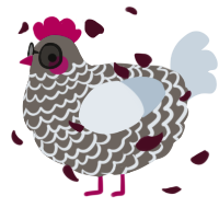 A grey and mist chicken with a lace pattern