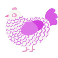 A white and orchid chicken with a lace pattern
