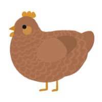 A brown chicken with a lace pattern