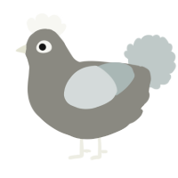A ash and silver chicken