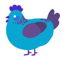 A cerulean and overcast chicken with a neck-speckle pattern