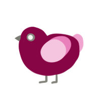 Almost Pink, a maroon and pink chicken