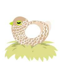 A beige and cream chicken with a lace pattern