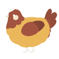 A honey and russet chicken with a head pattern