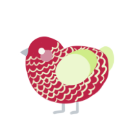 Happy New Year, a crimson and apple chicken with a lace pattern