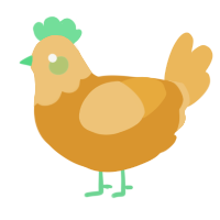 A orange and honey chicken with a head pattern