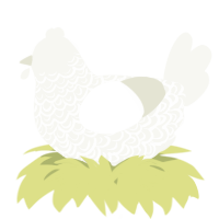 A white chicken with a double-lace pattern