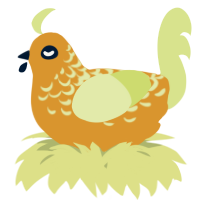A orange and lemon chicken with a half-lace pattern