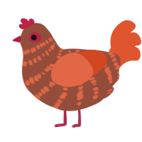 A russet and vermilion chicken with a bar pattern