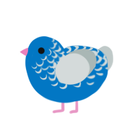 ocean puff, a sapphire and silver chicken with a half-lace pattern