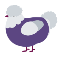 A overcast and mist chicken with a head pattern