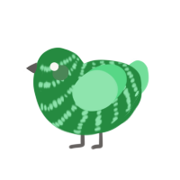 Jelly Bean, a viridian and spring chicken with a bar pattern