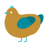 A gold and sea chicken