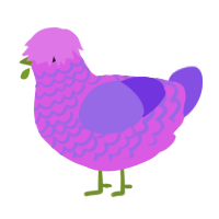 A orchid and blurple chicken with a lace pattern