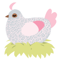 A mist and rose chicken with a double-lace pattern