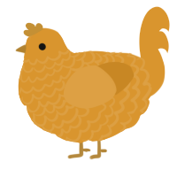 A orange chicken with a lace pattern