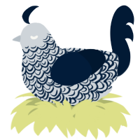 A mist and tumblr chicken with a double-lace pattern