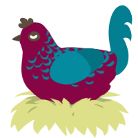 A maroon and sea chicken with a half-lace pattern
