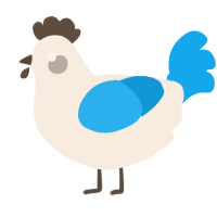 A cream and sky chicken
