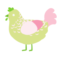 A lemon and rose chicken with a half-lace pattern