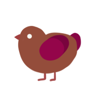 A russet and maroon chicken