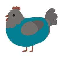 (unnamed), a sea and grey chicken with a head pattern