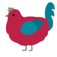 A crimson and sea chicken