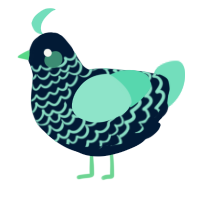 A tumblr and mint chicken with a lace pattern