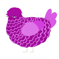 A plum and orchid chicken with a lace pattern