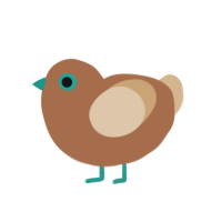 A brown and beige chicken