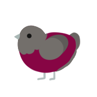 A maroon and grey chicken with a head pattern