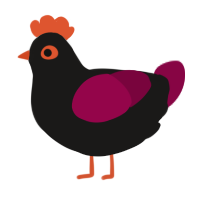 A sable and maroon chicken